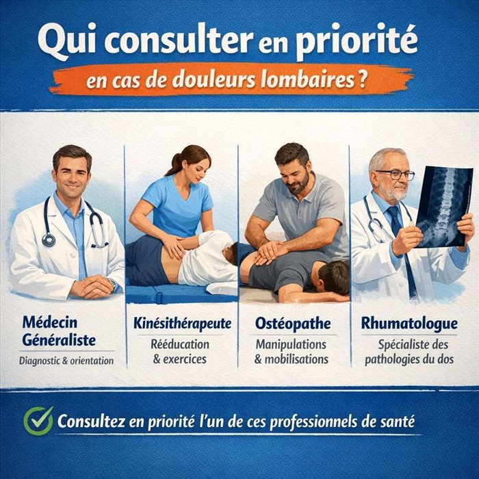 Qui consulter en priorité en cas de douleurs lombaires ?