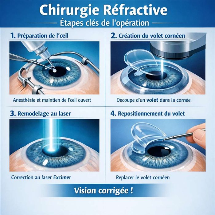 Chirurgie réfractive : étapes clés de l’opération 