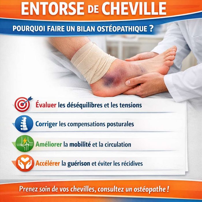 Entorse de cheville : pourquoi faire un bilan ostéopathique