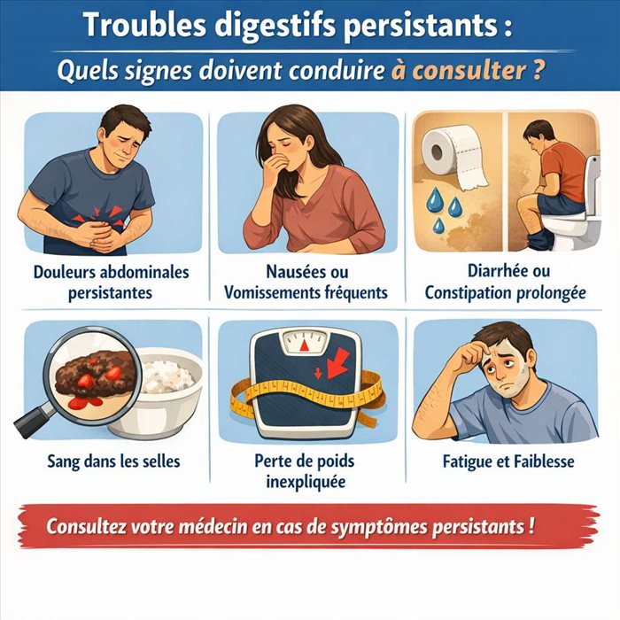 Troubles digestifs persistants : quand consulter ?